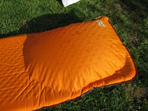 Top side of Thermarest mat, impossible to sleep on once sides separate. Peak District, 2011
