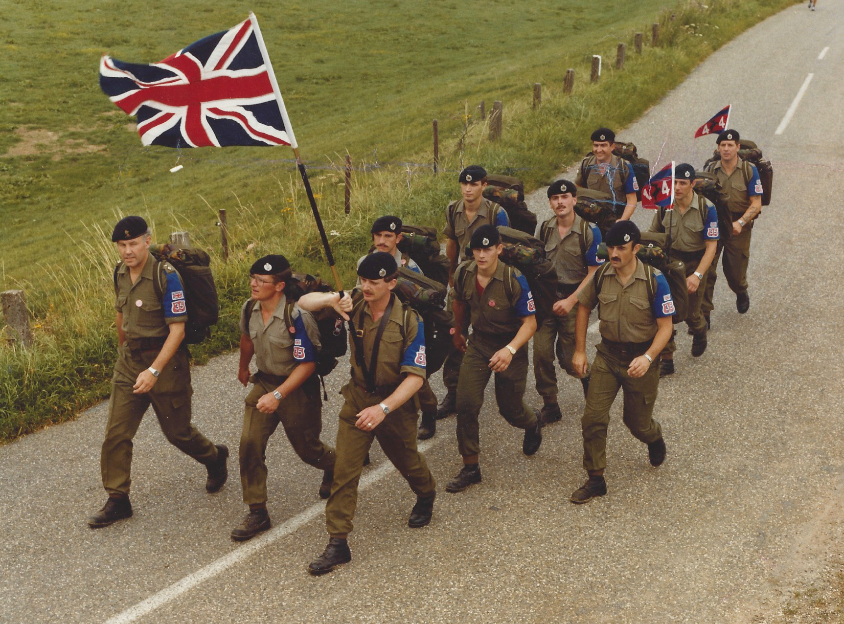 1982. Part of the 44 Squadron Marching Team
