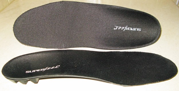 Black Superfeet insoles- trimmed to fit Trail Shoes