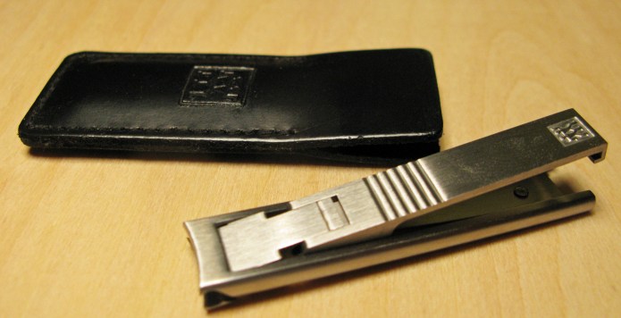 Nail clippers and leather pouch