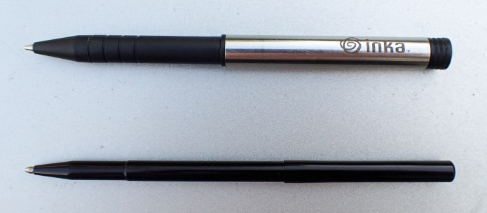 Inka pen top is more confortable in the hand but considerably heaviers than the Stowaway from Fisher