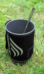 Vango spoon is easily long enough to reach to the bottom of a Jetboil