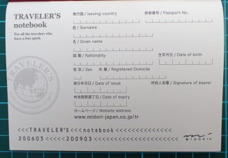 Midori Passport size 003 Traveler's notebook