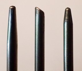 It is questionable which type of shaped head is most effective for driving a peg into the ground, though anything is preferable to a simply 'snipped off' profile