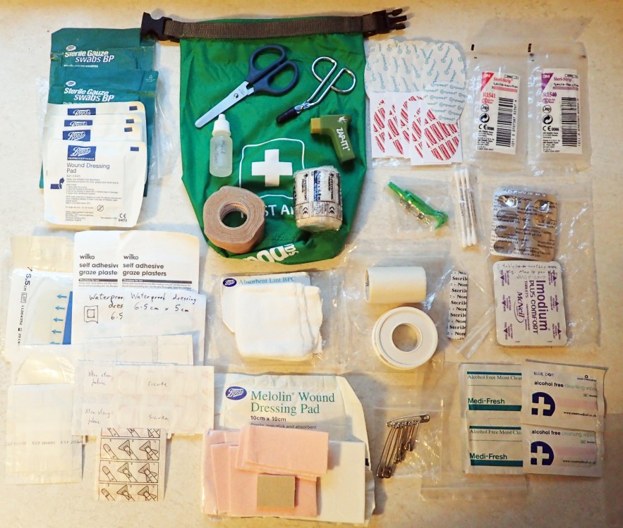 This large kit will deal with the great majority of problems that may befall a small group. Roughly 80% of the items contained have been used and replaced at some point over the years.This may sound a lot but more reflects that it has been honed to a size that is both practical and comprehensive. There is considerable redundancy but I feel that the extra bulk and weight that results is justified with the peace of mind and capability generated when responsible for others