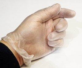 Vinyl gloves- white. Size large weighs