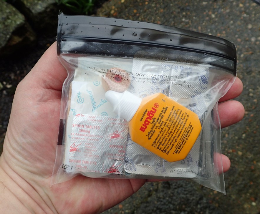 Small 'foot care' First Aid Kit in dust and waterproof aloksak