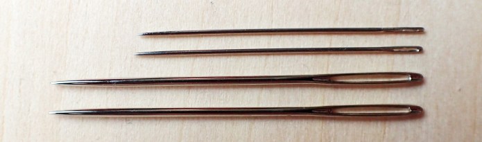 Two types of needles are taken for hand sewing
