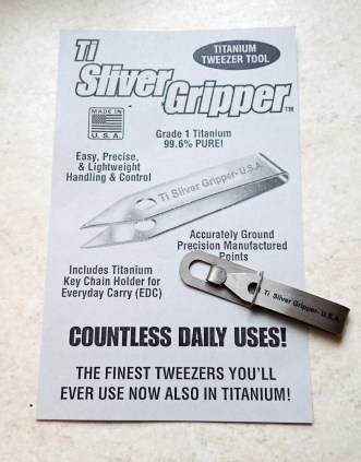 Titanium Sliver Gripper tweezers. Made in the U.S.A.