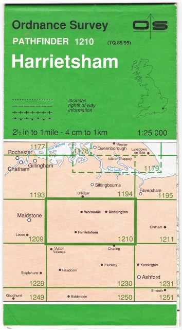 Ordnance Survey Pathfinder 1210, TQ 85/95, Harrietsham. 1:25 000