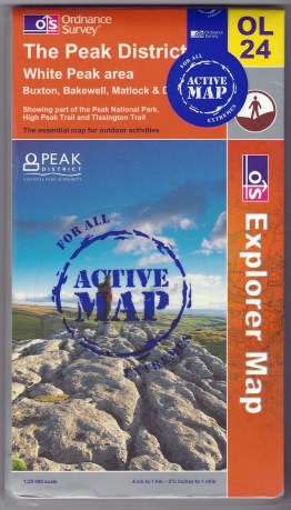 Ordnance Survey Explorer. OL 24. The Peak District, White Peak area.. 1:25 000, Active Map. Published 2006