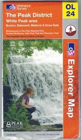 Ordnance Survey Explorer. OL 24. The Peak District, White Peak area. 1:25 000. Printed on both sides of sheet. Published 2009