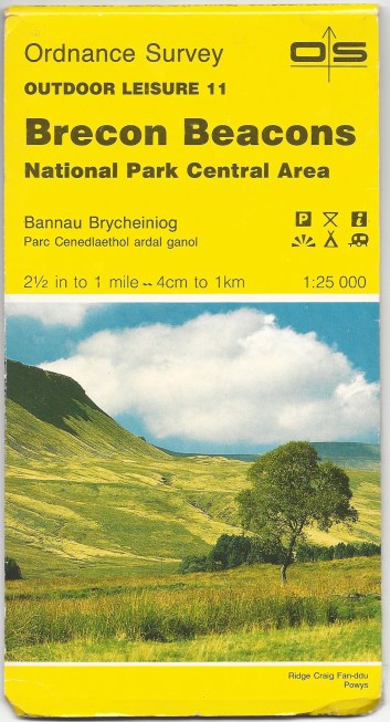 Ordnance Survey Outdoor Leisure 11. Brecon Beacons, National Park Central Area. 1:25 000. Published 1986