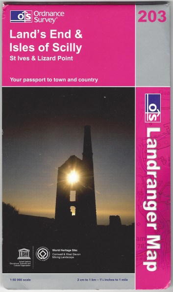 Ordnance Survey Landranger 203. Land's End & Isles of Scilly. Published 2008