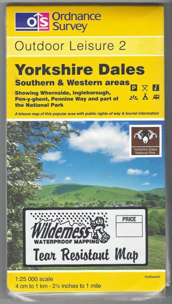 Ordnance Survey Outdoor Leisure 2. Yorkshire Dales Southern & Western Areas. 1:25 000. Published 1997. Printed on both sides of sheet