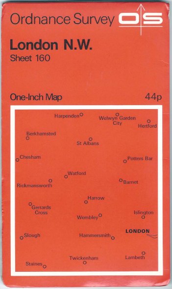 Ordnance Survey sheet 160. London N.W. One-inch series. Published 1970