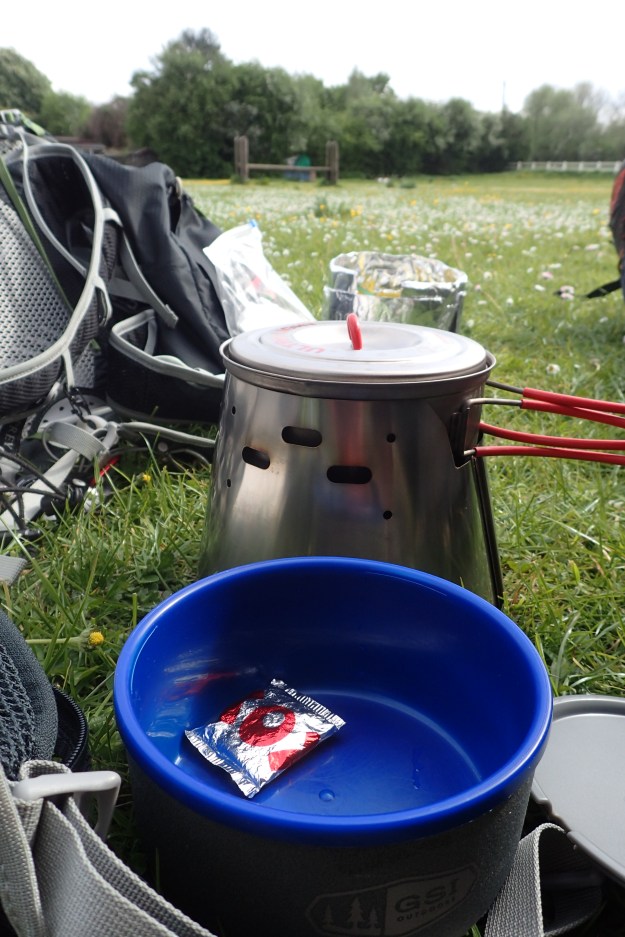 Water on the stove for my post-hike OXO. Valuable rehydration and replacement of lost salts