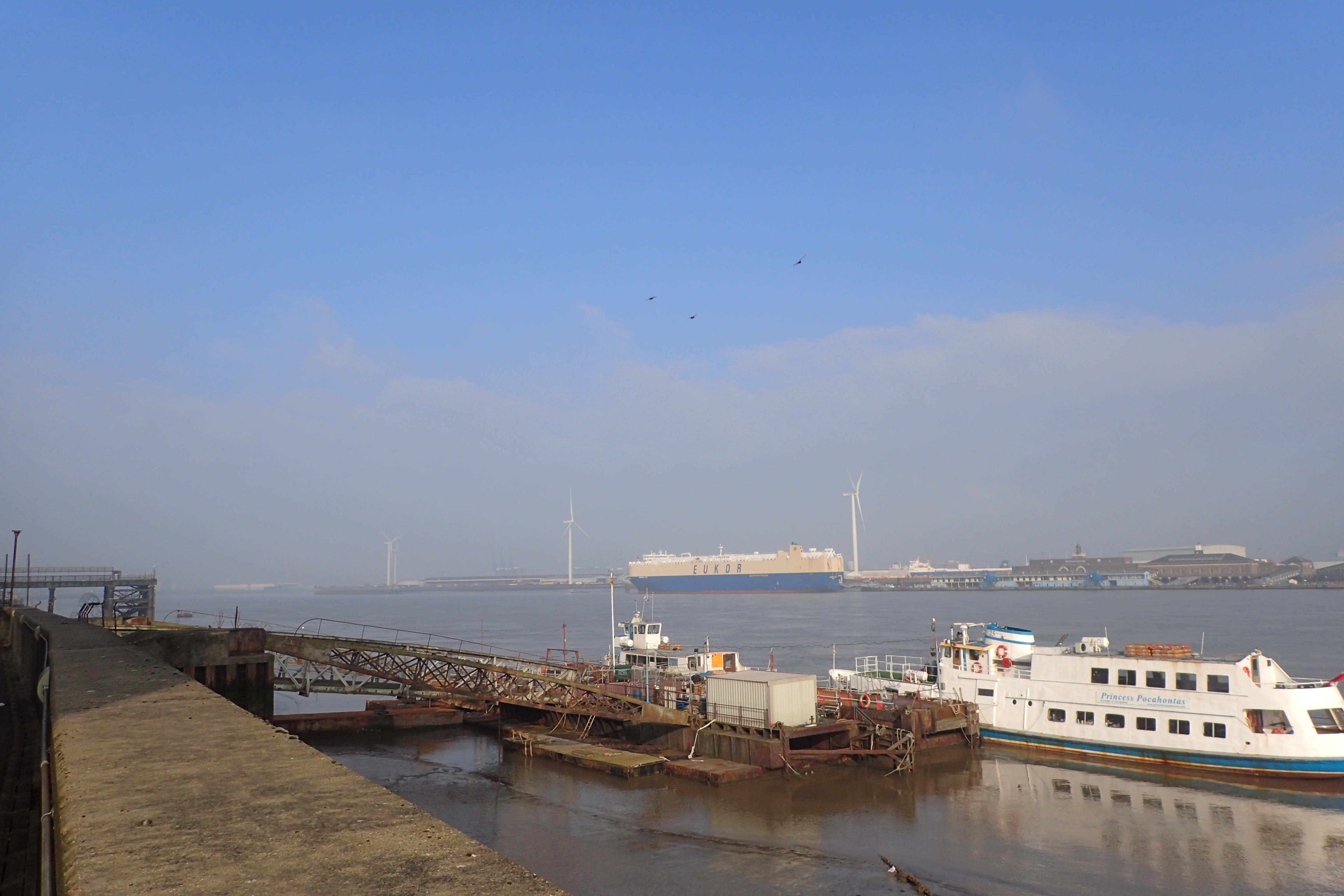 The wide River Thames at Gravesend, I will be crossing back to this point by ferry at the end of the walk