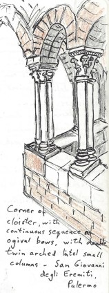 Pen, graphite pencil and coloured pencil. San Giovanni degli Eremiti, Palaermo