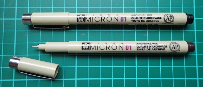 Sakura Pigma Micron 01 pens