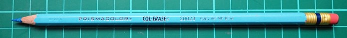 Prismacolor Col-Erase 200028 Copy not NP Blue pencil. The mark produced by this pencil is barely discernible on the paper