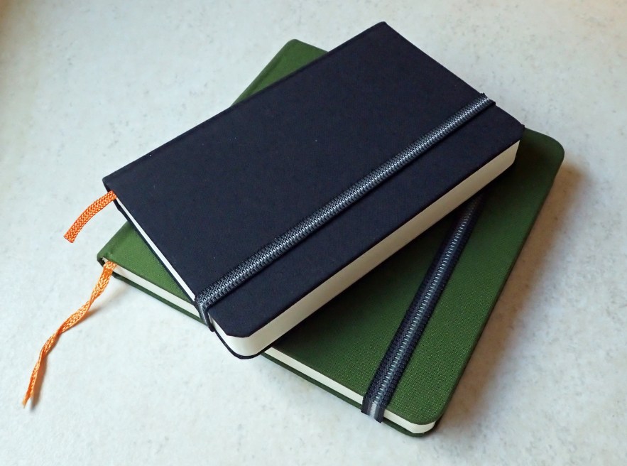 The Hand Book sketchbooks manufactured by USA based Global Art Materials. The two shown are from the travelogue series and feature hard bound durable covers. Each has 128 pages of 130gsm paper. The elastic closure is useful as is the small pocket in the rear of each. The Pocket Portrait book measures 138mm x 89mm (5 1/2" x 3 1/2") and weighs 143g, the Square volume (which I especially like) measures 137mm x 137mm (5 1/2" x 5 1/2") and weighs 231g The books come in a wide ranges of cover colours. These are the lighter weight artists journals that will take a light wash. There are also heavier weight 200gsm watercolour journals in the same series