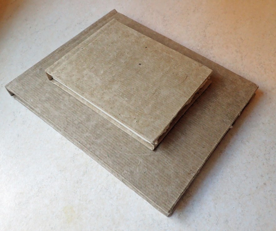 These two sketchbooks from Khadi Papers provide some of the finest paper available for painting. The largest would almost certainly be too large and heavy for taking on a hike, though that would depend on how important quality and size of paper is to the individual. These hardback books are made in India from handmade paper from 100% long fibred cotton rag. It really is a lovely paper that is fantastic for drawing, ink and watercolour. The large one has 40 210gsm 9 3/4" x 7 7/8" (210mm x 250mm) Smooth pages and weighs 729g. The smaller one has 40 210gsm 130mm x 160mm (4 3/4" x 6") Smooth pages. It weighs 253g
