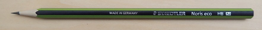 The Staedtler Noris eco is a slightly strange pencil. My no means a favourite of mine, the Wopex casing is a wood-plastic-composite and the graphite used is a particulalry tough product. What this gives you is a tough offering that will withstand knocks on the trail better. For those gram counters out there, the pencil shown weighs 8.2g against the similar sized Faber Castell 9000 pencil which comes in at 3.2g