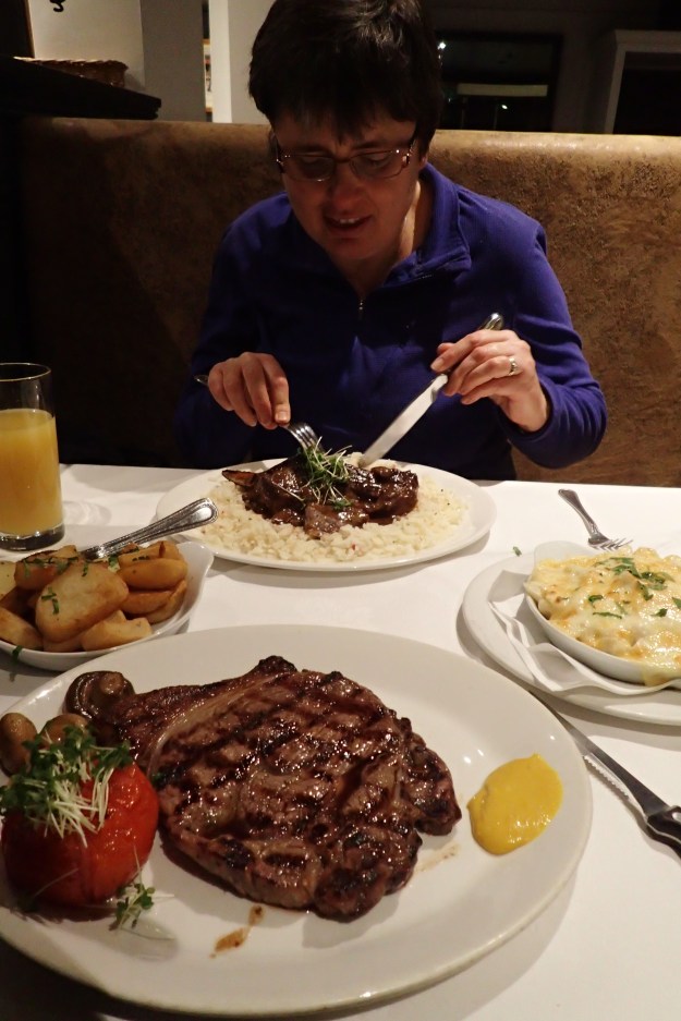 With Mrs Three Points of the Compass joining me, a decent meal each night is a necessity