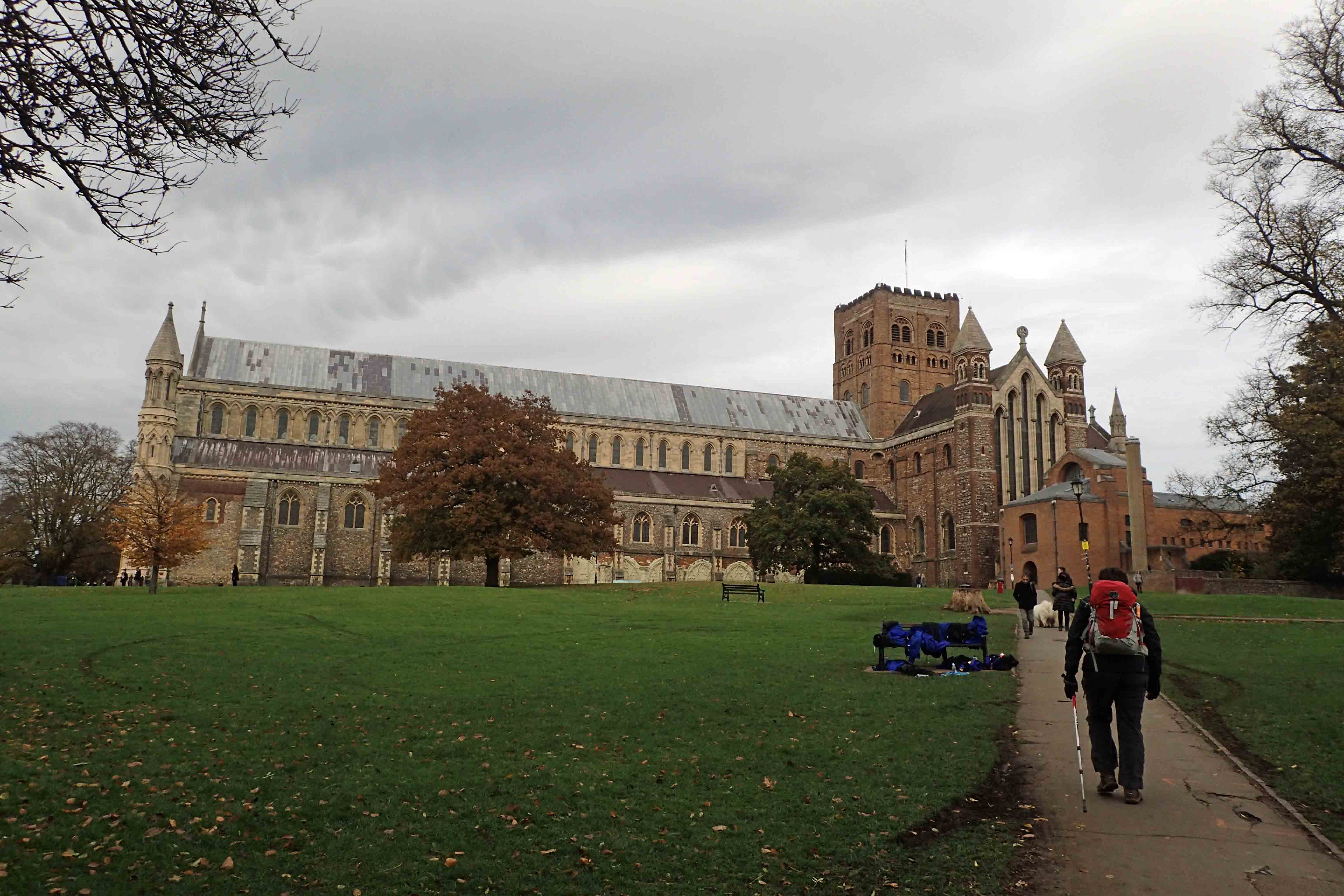 Taking time off to explore The Cathedral and Abbey Church of St. Alban- the site of the execution of England's first Christian martyr in 209