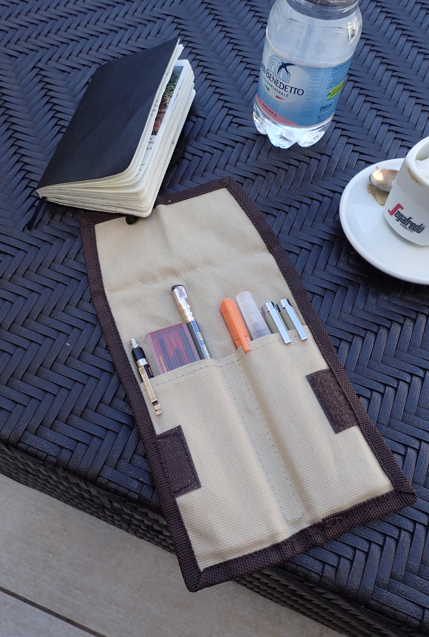 I used my Derwent Pocket Pencil wrap on a recent holiday to Sicily. It did a fine job of keeping my small selection of materials together 