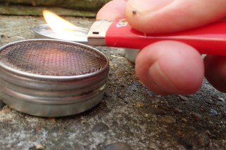 The 'soft' flame from a traditional gas lighter can drift around a little in a breeze
