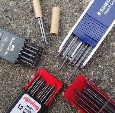 Replacement 2B leads from Kita-Boshi, Staedtler, Kol-I-Noor, Rotring and Faber Castell