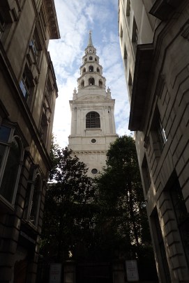 Walking the streets of London and passing the unmistakable wedding cake spire of St. Brides Church