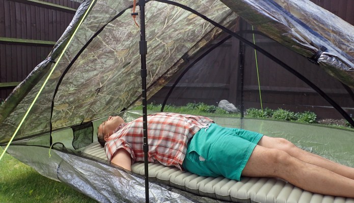 Three Points of the Compass is a big chap and six feet tall (or long). There is plenty of room at both foot and head when lying on a full length Thermarest X-Therm