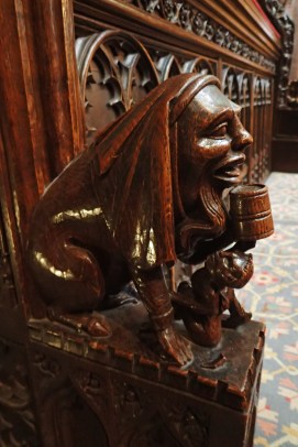 Bench end carving. Chester Cathedral