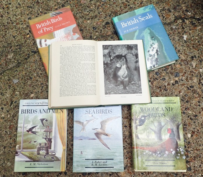 New Naturalists have been published since 1945 covering a wide range of British Natural History subjects. There have been cheaper editions published of many of these, eschewing the lovely dust jackets artwork and replacing any original colour plates with black and white