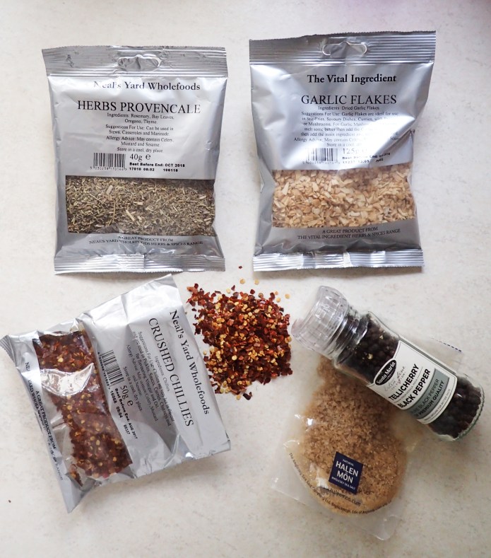 A small selection of spices and condiments that will add flavour to meals on the trail