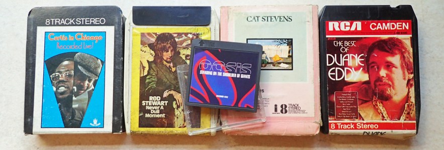 Eight track cassettes- 1970s. Minidisc- 2000