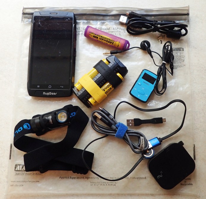 Phone, mp3 player, headlight and power- Little was required