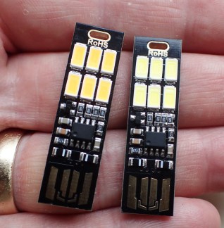 6-LED USB lights, with dimmer function, with warm and cold lights