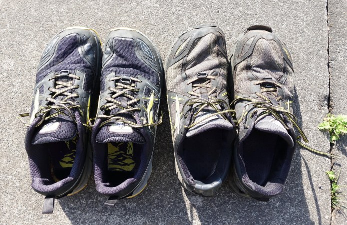 Resupply of new maps and some essential equipment was sent on as required by Mission Control. Here, my worn out Altra Lone Peak 3.5 were sent home to have the last few miles left inthem used up at some point in the future, while replacements stand ready for another five to seven hundred miles on this particular expedition