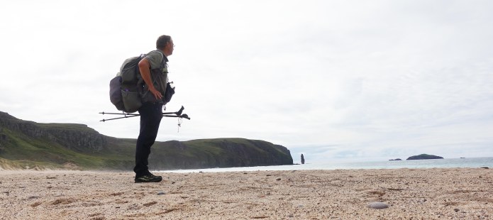Three Points of the Compass on reaching Sandwood Bay, Am Buachaille beyond