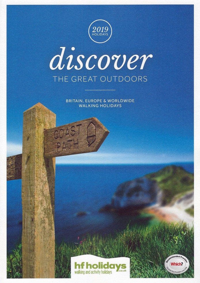 2019 brochure from HF Holidays advertising walking and activity holidays