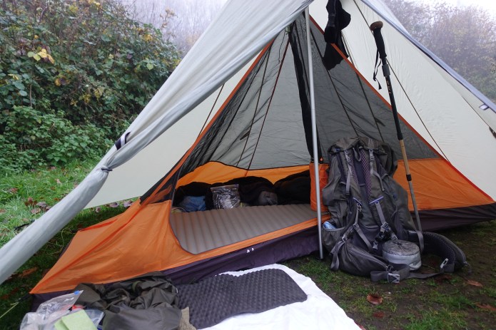 Camping in the grounds of the Sustainability Centre on the South Downs Way in November 2018