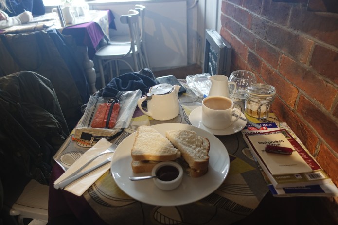 Second breakfast in the Singing Kettle Tearoom in Alfriston