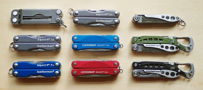 The nine keychain sized multi-tools released by Leatherman