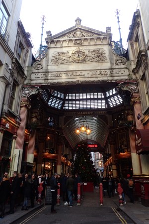 Well known to Harry Potter fans, we passed through Leadenhall Market. This ornate building dates from 1881 though a market has been trading here since the 14th century