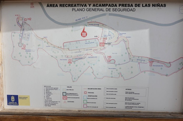 Segregated camping pitches. The ground is mostly hard and rocky and can be hard to drive pegs into