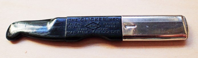 Velos Clicker, model 1460, with protective chrome cap covering the measuring wheel